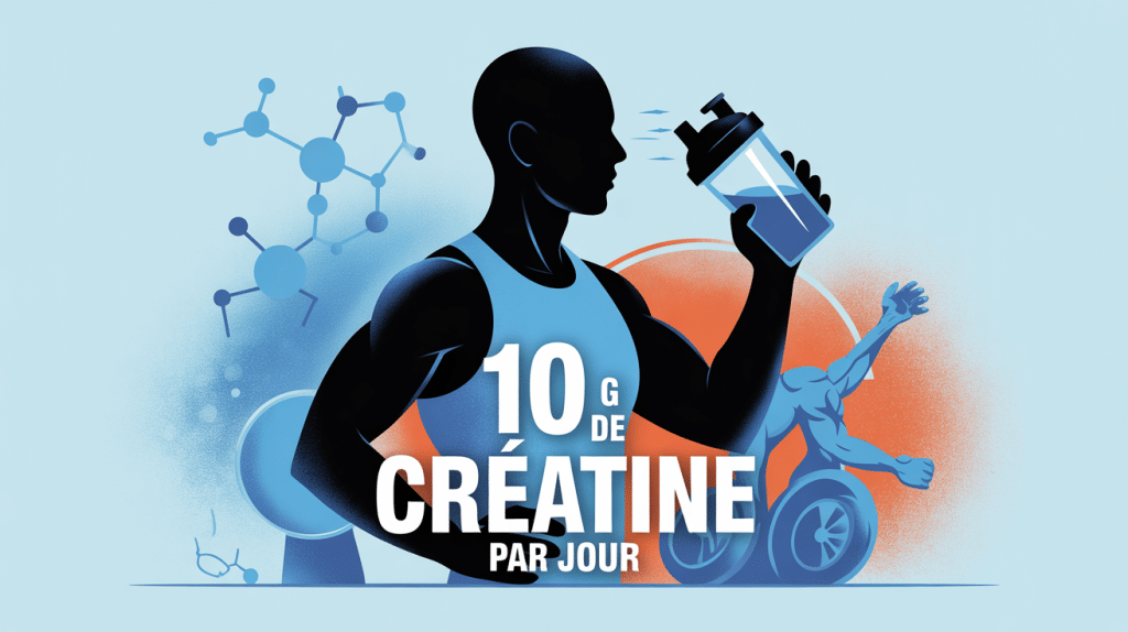 10g de creatine par jour en illustration vectorielle moderne