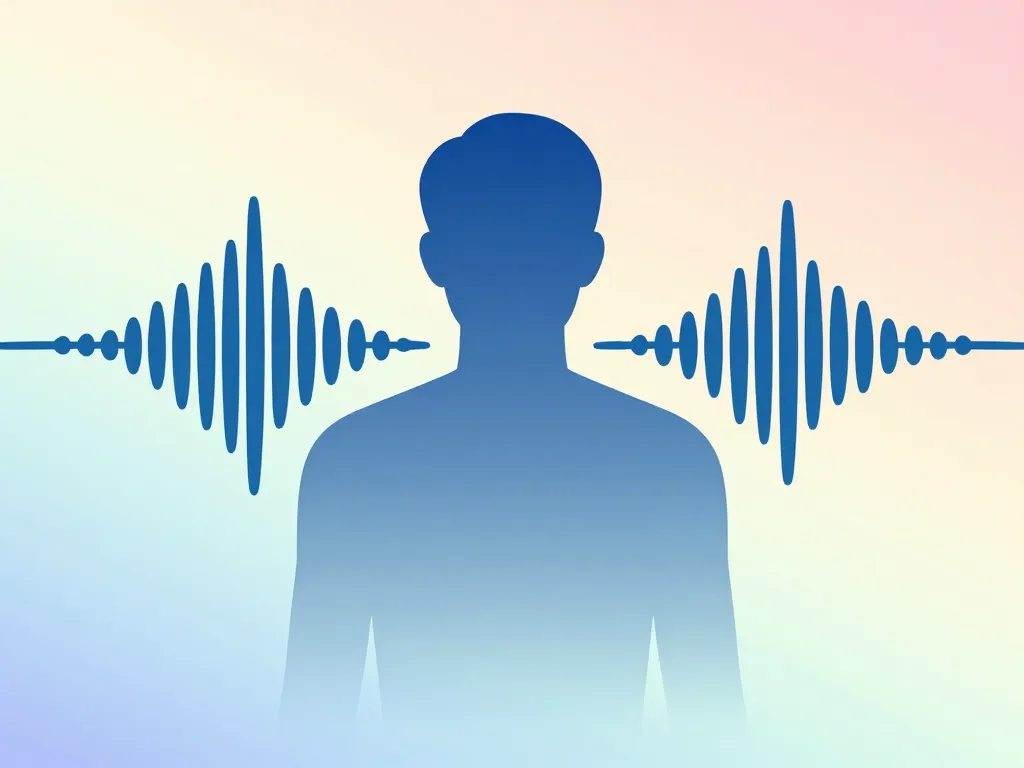 Illustration santé confort bruit 50db silhouette vagues sonores