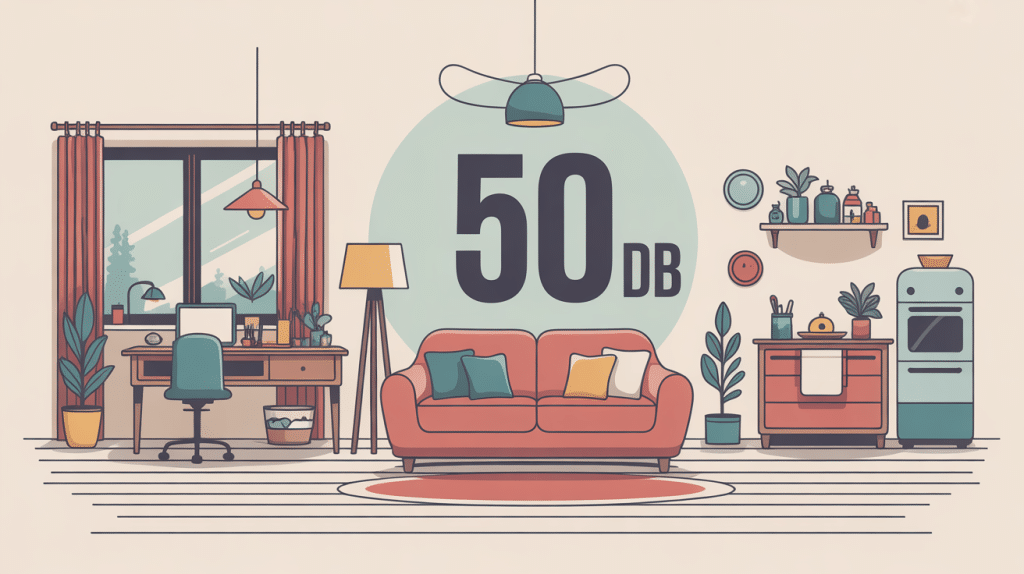 Illustration ambiante calme 50db bruit modéré