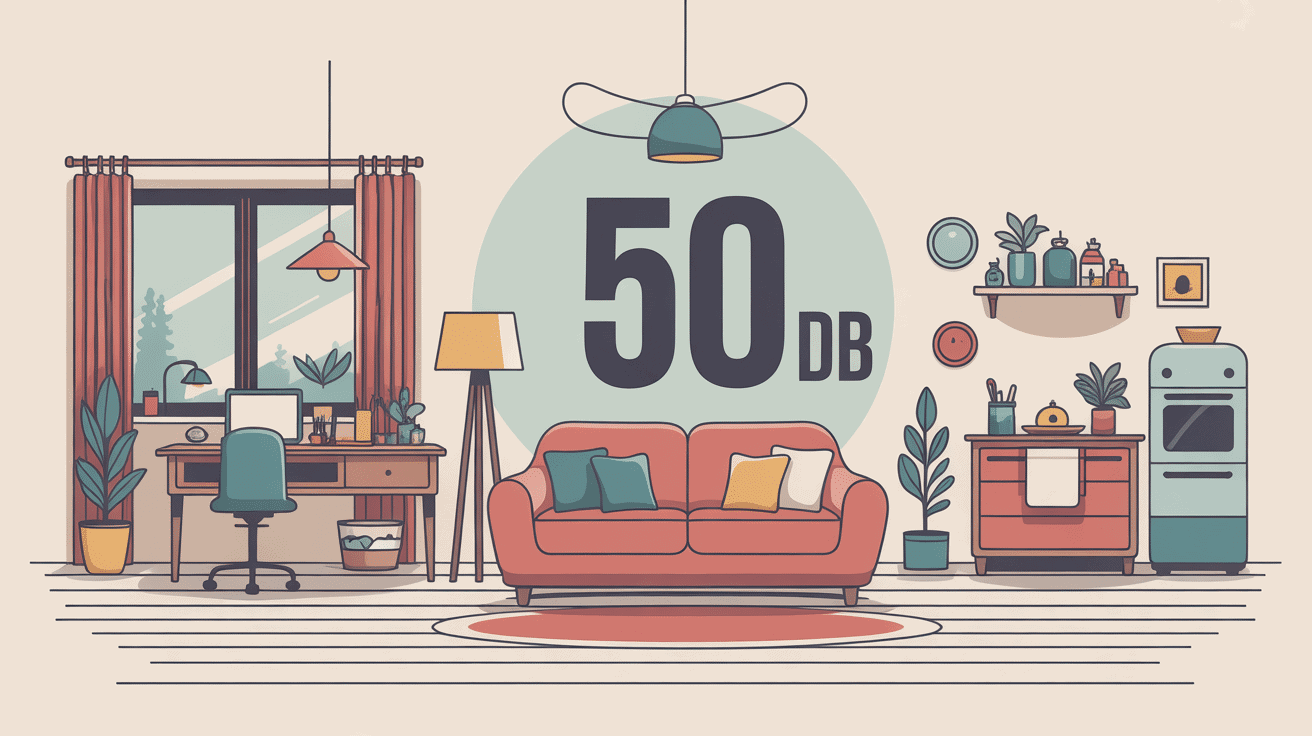 Illustration ambiante calme 50db bruit modéré