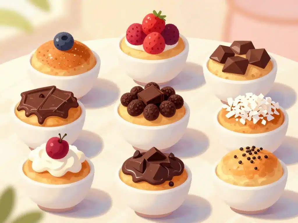 bol cakes healthy avec toppings gourmands au petit déjeuner