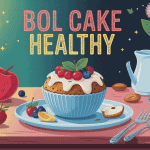 bol cake healthy avec fruits et avoine sur table du matin