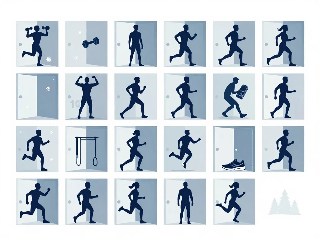 calendrier de l avent sport métaphore silhouettes sport et accessoires