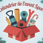 calendrier de l avent sport boîte ouverte et accessoires sportifs ambiance festive