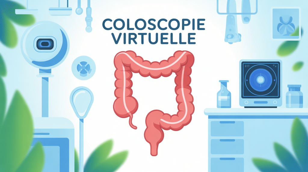 coloscopie virtuel côlon stylisé scanner