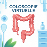 coloscopie virtuel côlon stylisé scanner