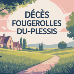 Illustration décès Fougerolles-du-Plessis ambiance village paisible