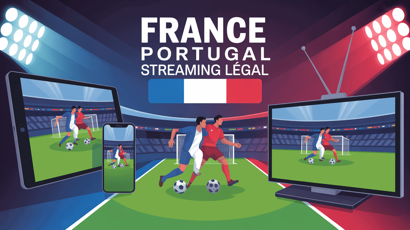 illustration france portugal streaming légal football sur écrans