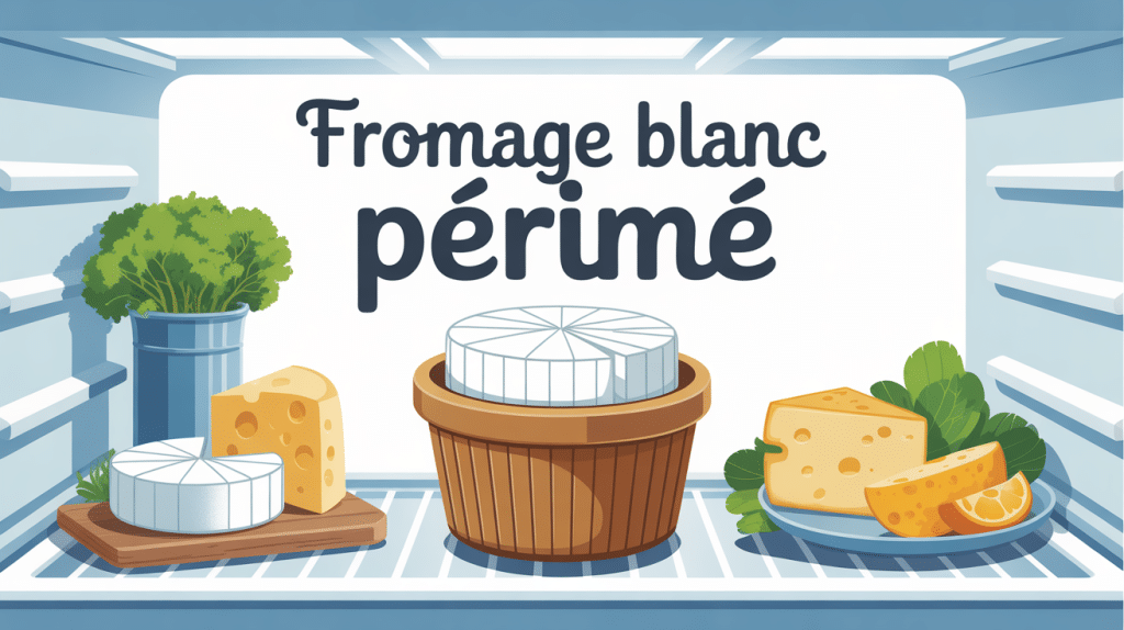 fromage blanc périmé pas ouvert fermé au centre d’un réfrigérateur