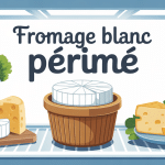 fromage blanc périmé pas ouvert fermé au centre d’un réfrigérateur