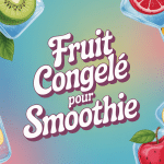 fruit congelé pour smoothie variés en cubes de glace sur fond coloré
