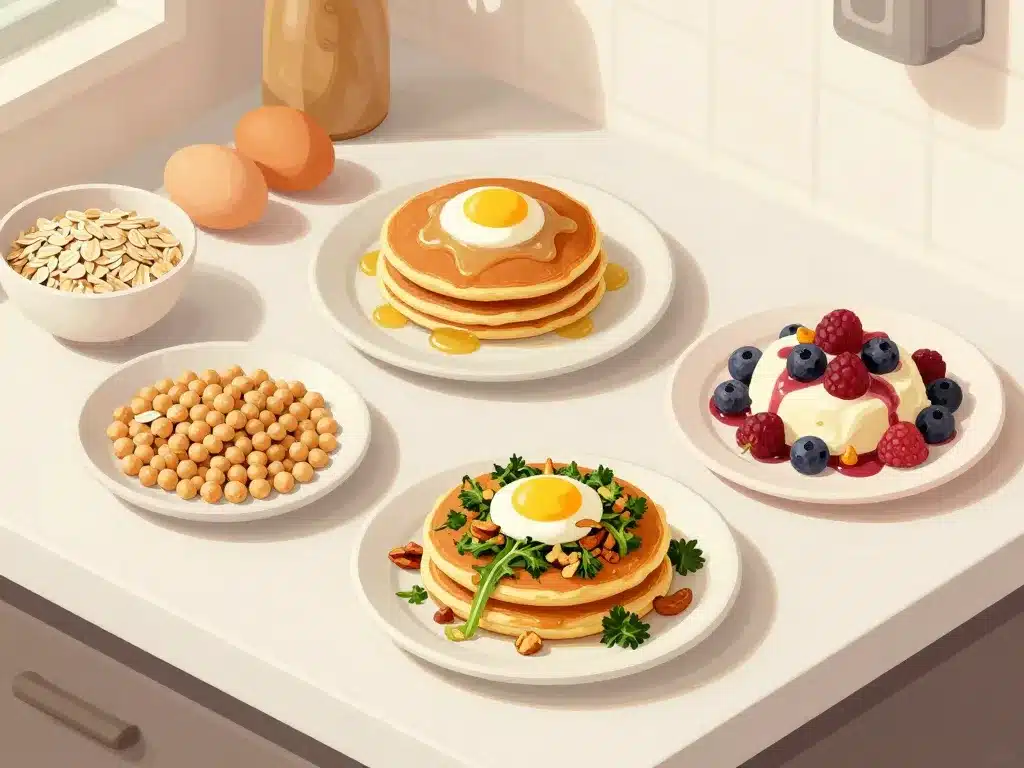 recettes galette proteine sucrée et salée sur plan de travail