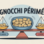 Illustration gnocchi périmé sécurité alimentaire choix à garder ou à jeter