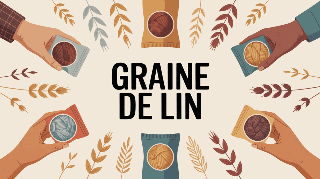 graine de lin ou acheter illustration main choix sachets
