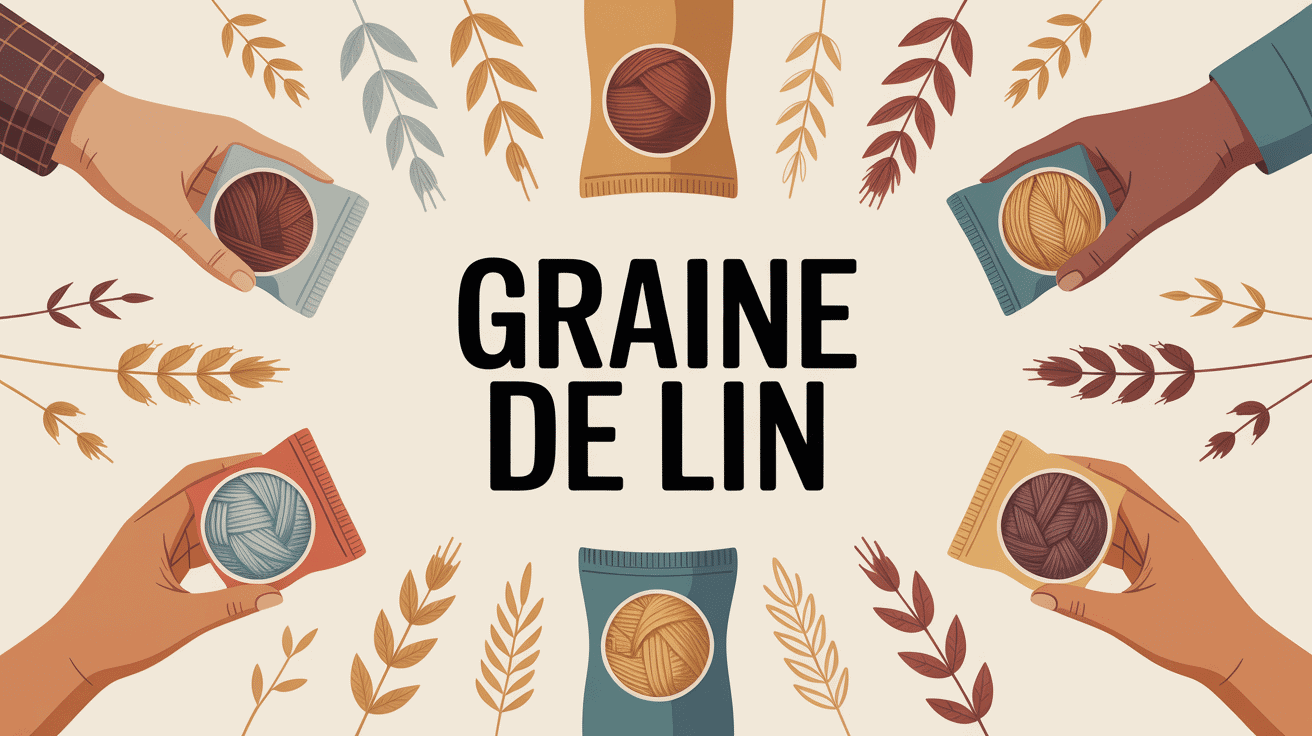 graine de lin ou acheter illustration main choix sachets