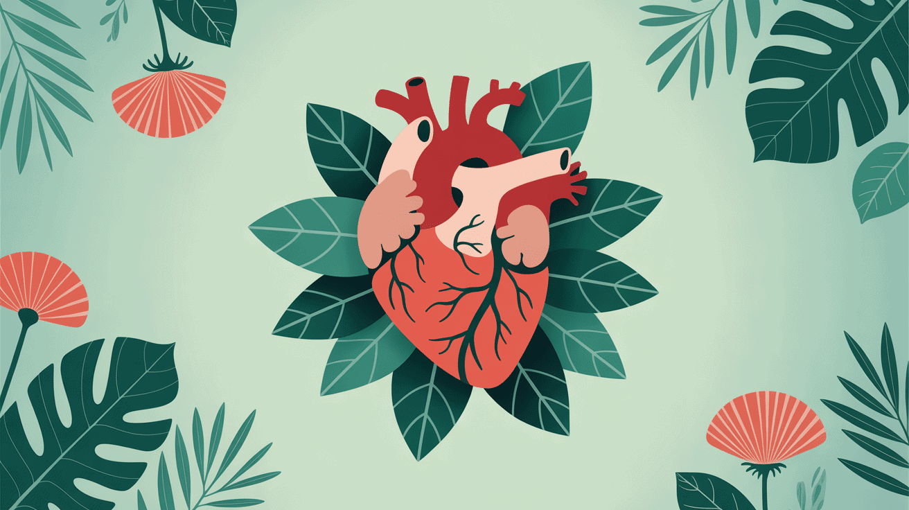 griffonia et rythme cardiaque plante coeur stylisé
