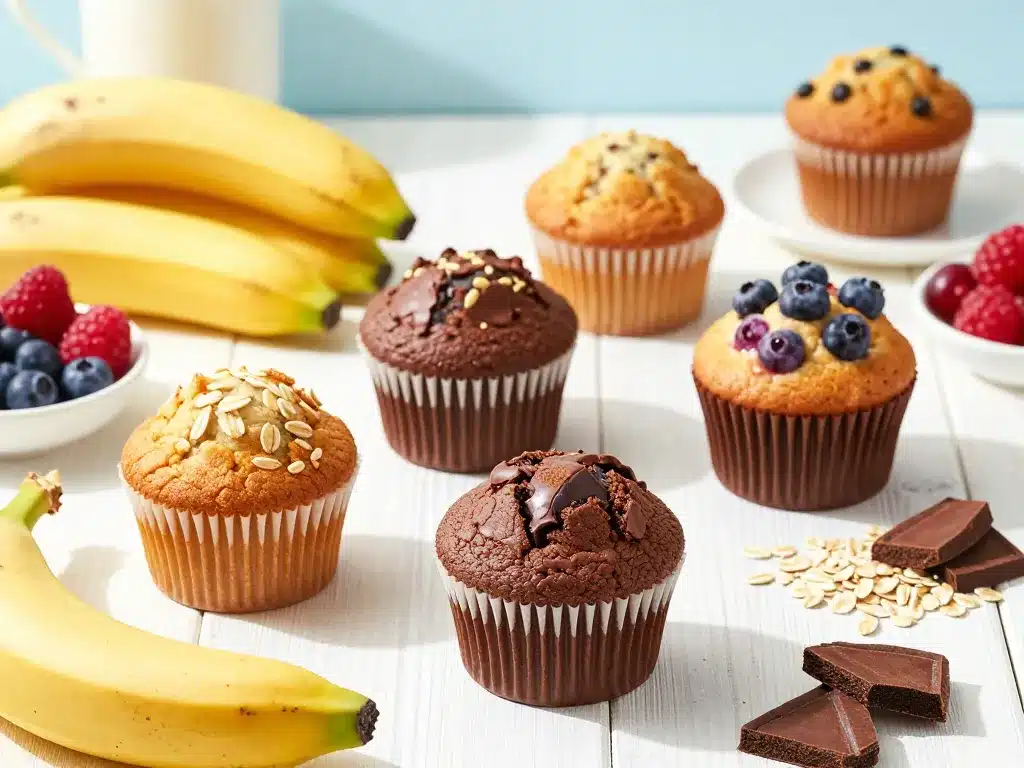 healthy muffin variété petit déjeuner goûter