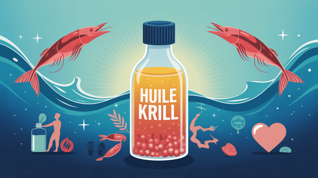 huile de krill et perte de poids, flacon stylisé, santé globale