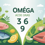 Illustration omega omega 3 6 9 sources naturelles équilibre alimentaire