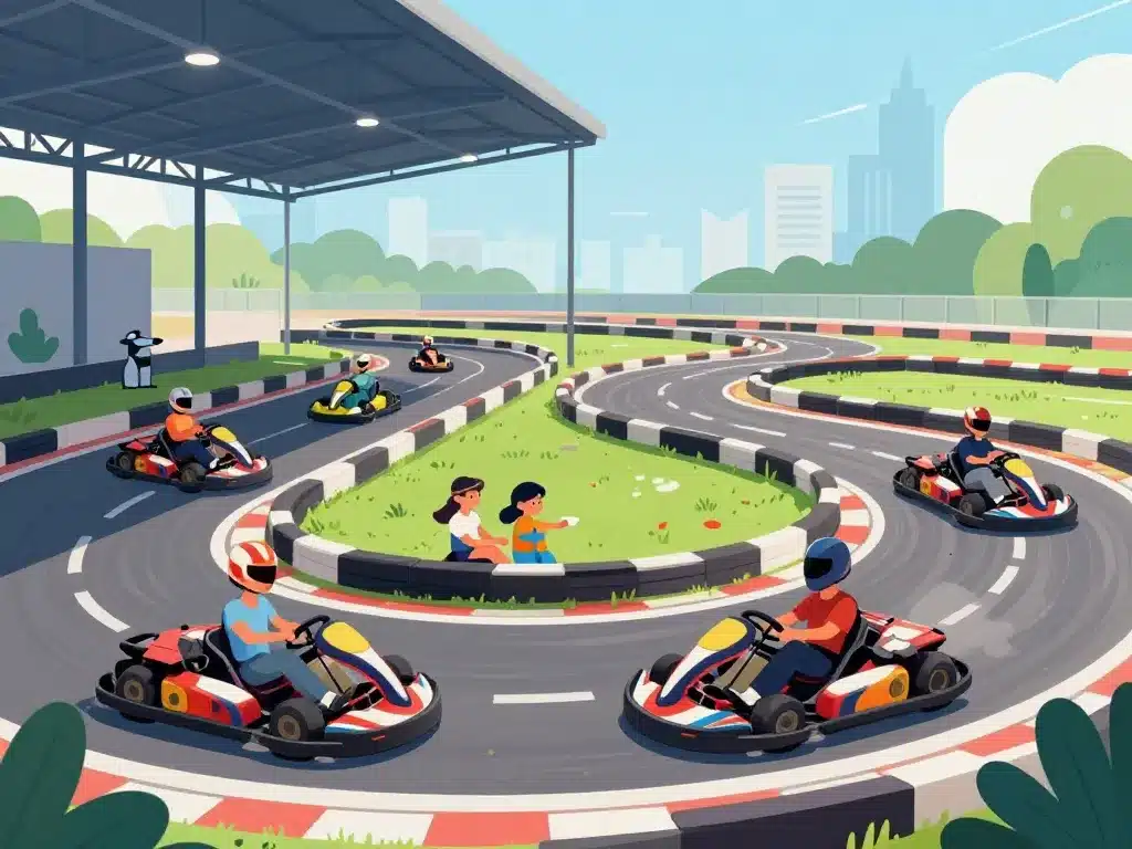 Scène karting 94 types de pistes ambiance famille