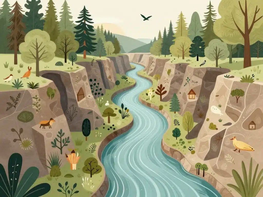 Diagramme canal aux encanaux auriol au cœur gorges et biodiversité