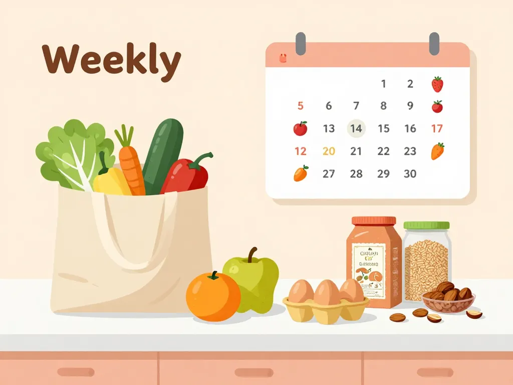 illustration liste de courses healthy organisation hebdomadaire