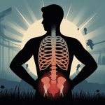 Illustration mal de dos et cancer poumon silhouette et poumons