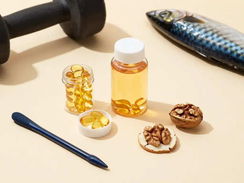 Sources et compléments omega 3 pour musculation scène produit