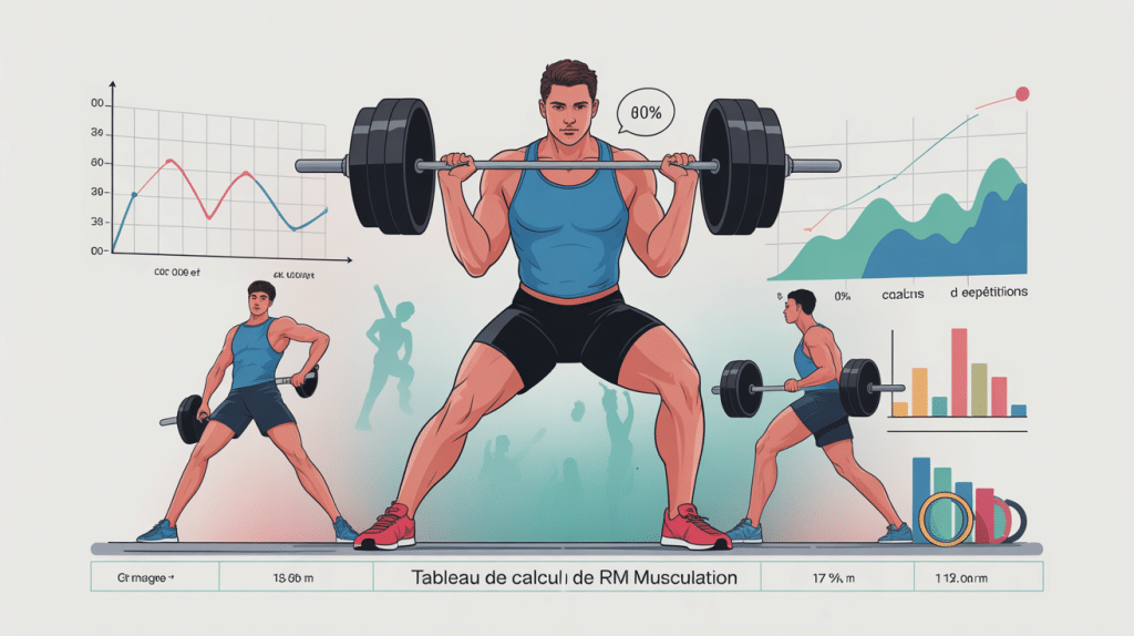 tableau calcul rm musculation graphique et athlètes