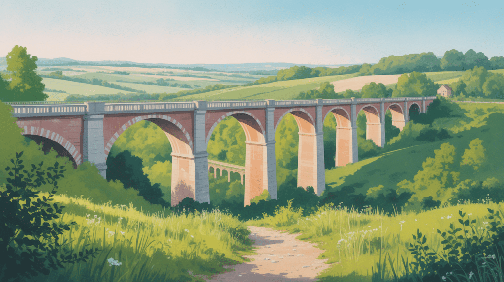 viaduc de coquilleau paysage verdoyant