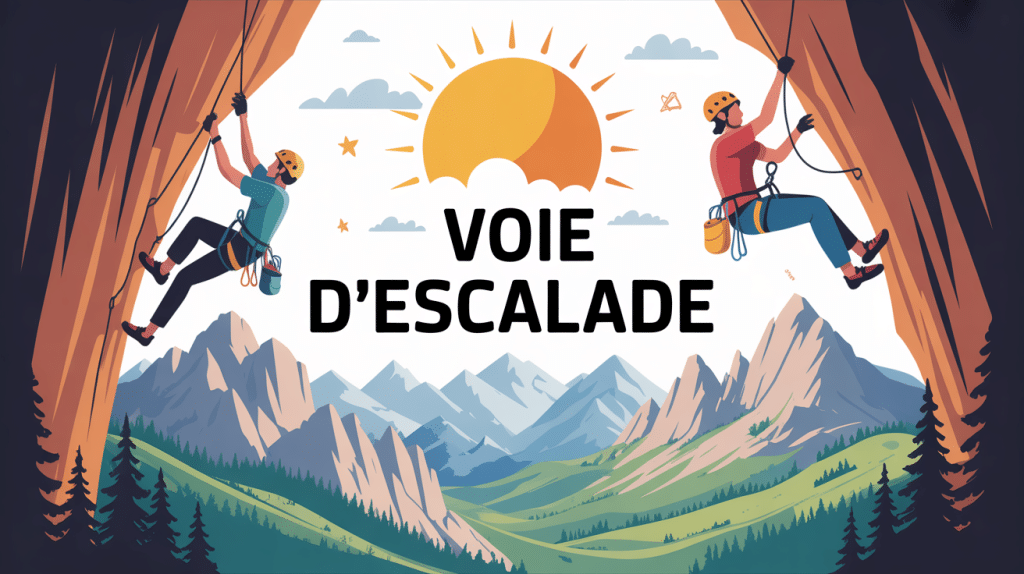 illustration escalade falaise montagne voie escalade