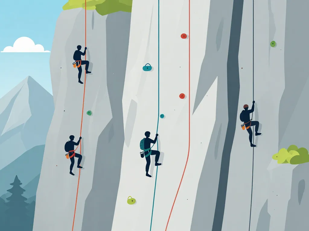 différents types voie escalade falaise sport trad