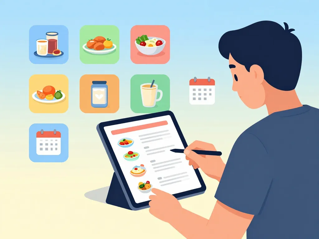 alimentation sportif menu pdf illustration consultation digitale