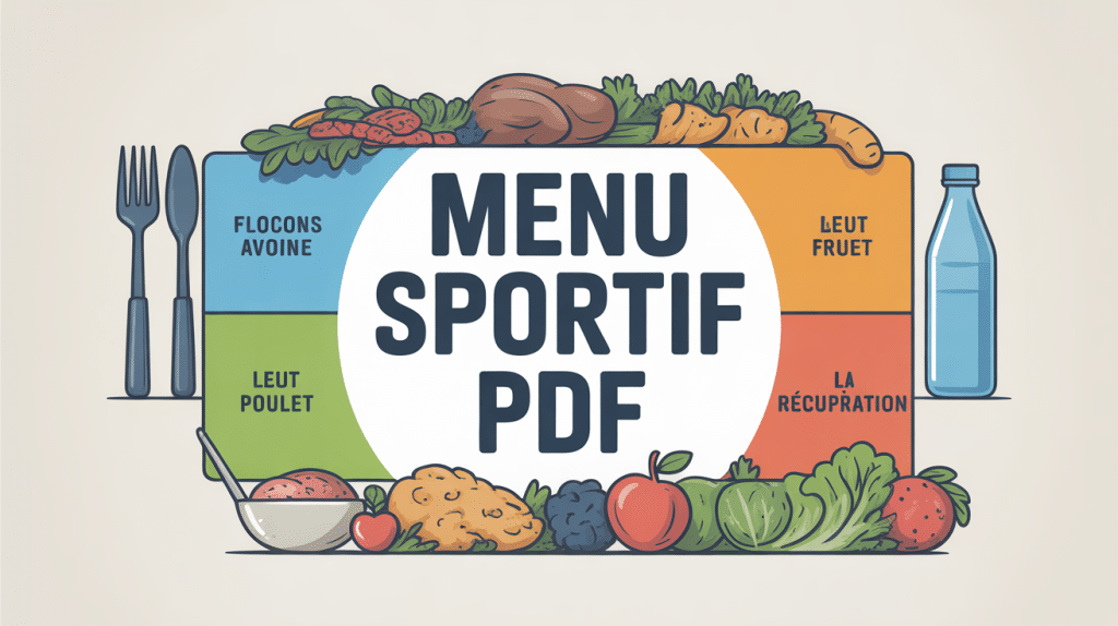 alimentation sportif menu pdf illustration vectorielle colorée