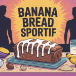 Banana bread sportif avec ingrédients naturels sur cuisine