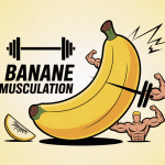 Illustration de banane pour musculation, style moderne, ambiance énergique