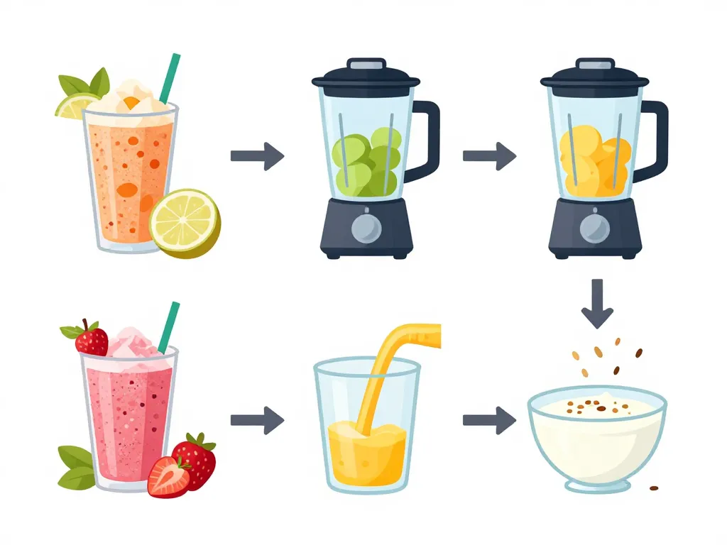 Schéma des bases essentielles smoothie au fruit congelé