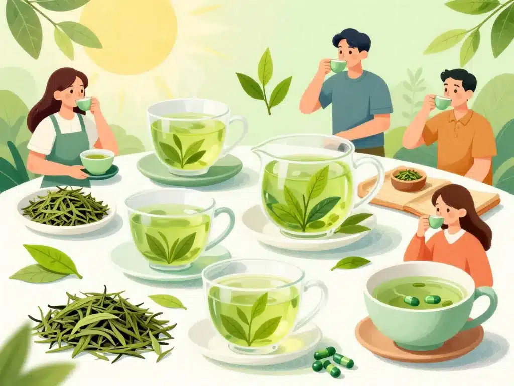 Illustration consommer brule graisse the vert benefices