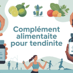 Illustration de complement alimentaire pour tendinite, personnes actives et nutriments