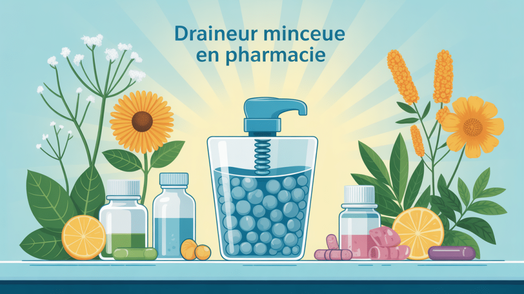 Draineur minceur efficace en pharmacie, plantes médicinales, silhouette pharmacie