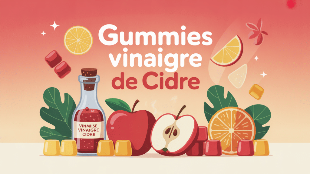 Illustration gummies vinaigre de cidre centrale