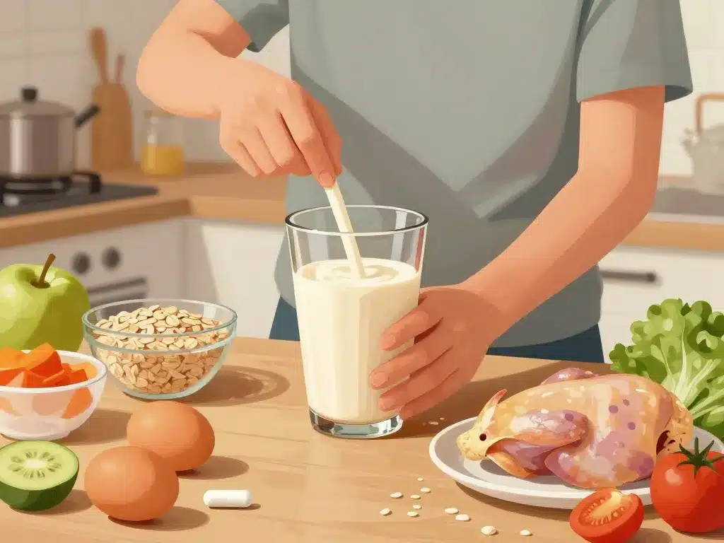 préparation shaker iso whey protein zero repas sain