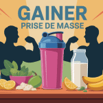 meilleur gainer pour prise de masse shaker et aliments sains