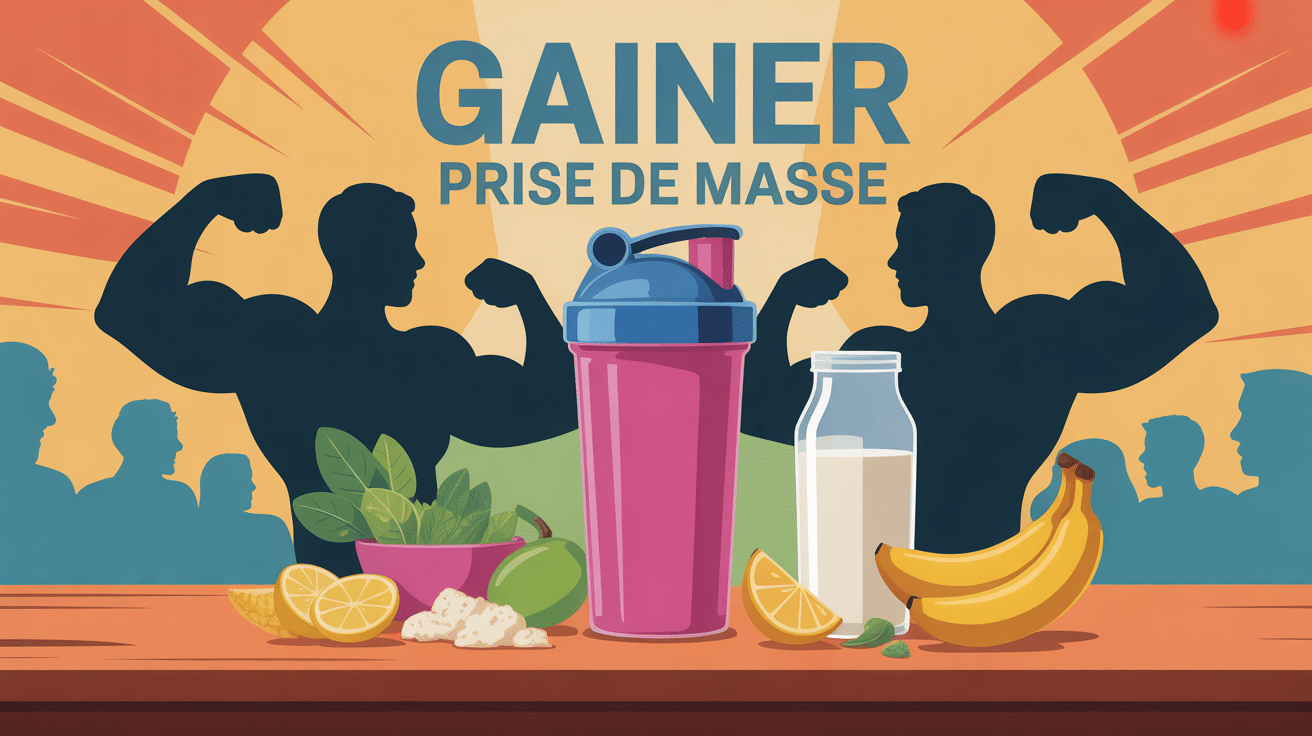 meilleur gainer pour prise de masse shaker et aliments sains