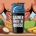 meilleur gainer prise de masse illustration sportive ambiance dynamique