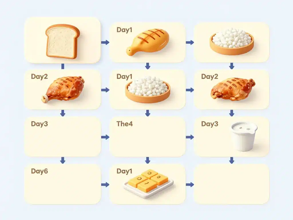 Tableau PDF menus regime sans residu sur plusieurs jours