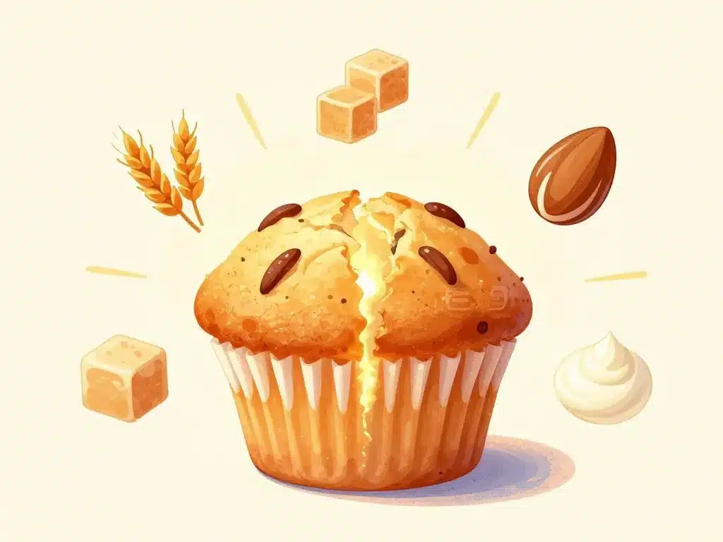 Muffin healthy avec fibres, protéines et moins de sucre