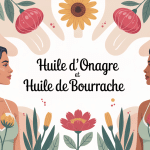 onagre et bourrache bienfaits illustration santé féminine peau