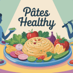 Pate healthy colorée avec légumes et protéines, ambiance conviviale