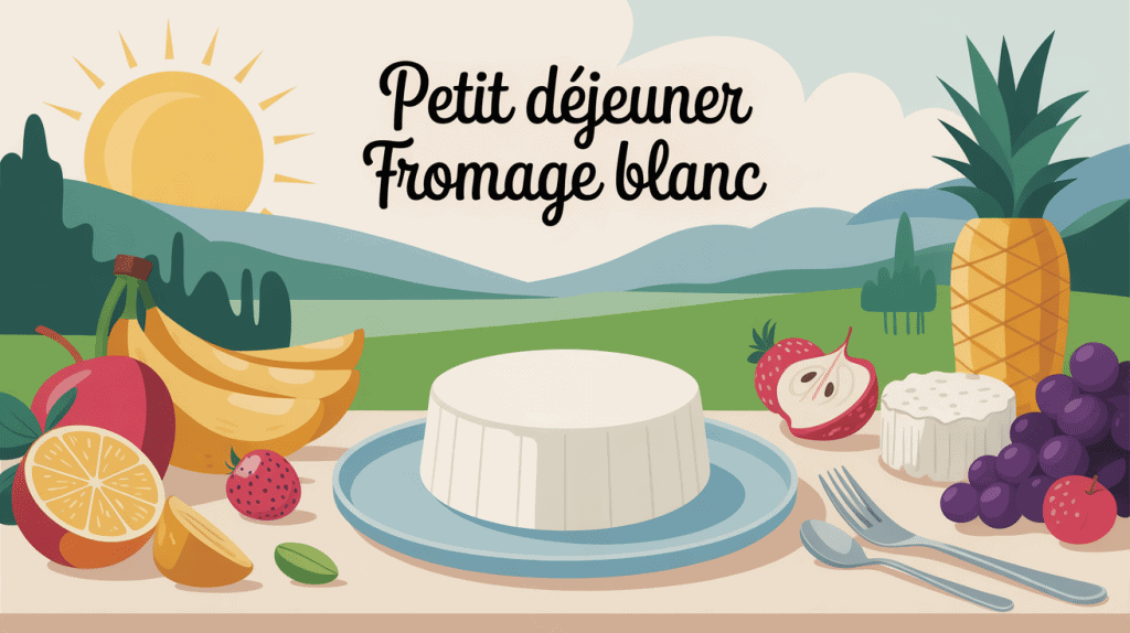 Petit déjeuner fromage blanc bol fruits céréales oléagineux